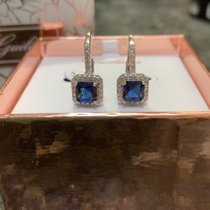 Classy Sapphire and Diamond Earrings